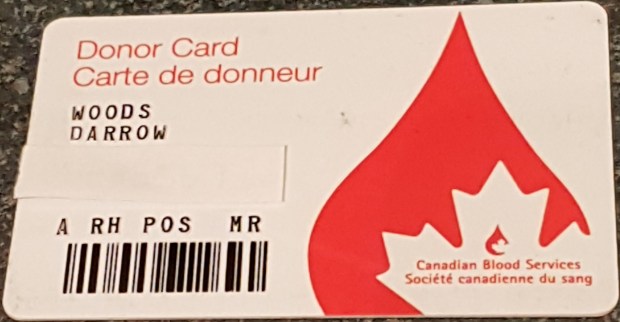 blood donor card